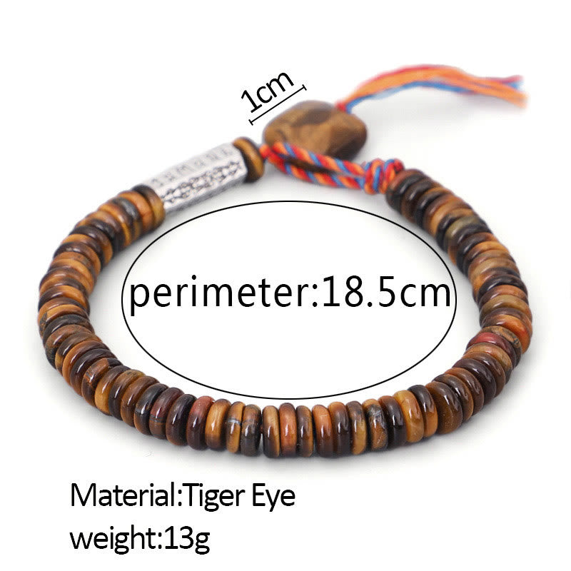 Wear FengShui Tibetan Tiger Eye Om Mani Padme Hum Protection Power Bracelet