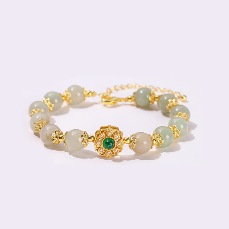 Wear FengShui Natural Jade Prosperity Bead Chain Bracelet