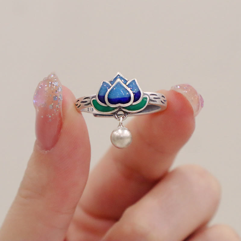 Wear FengShui Lotus Flower Pattern Enlightenment Ring