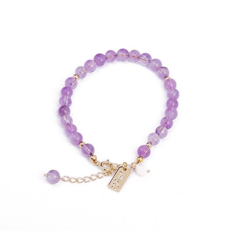 Wear FengShui Natural Amethyst Crystal Relieves Stress Bracelet