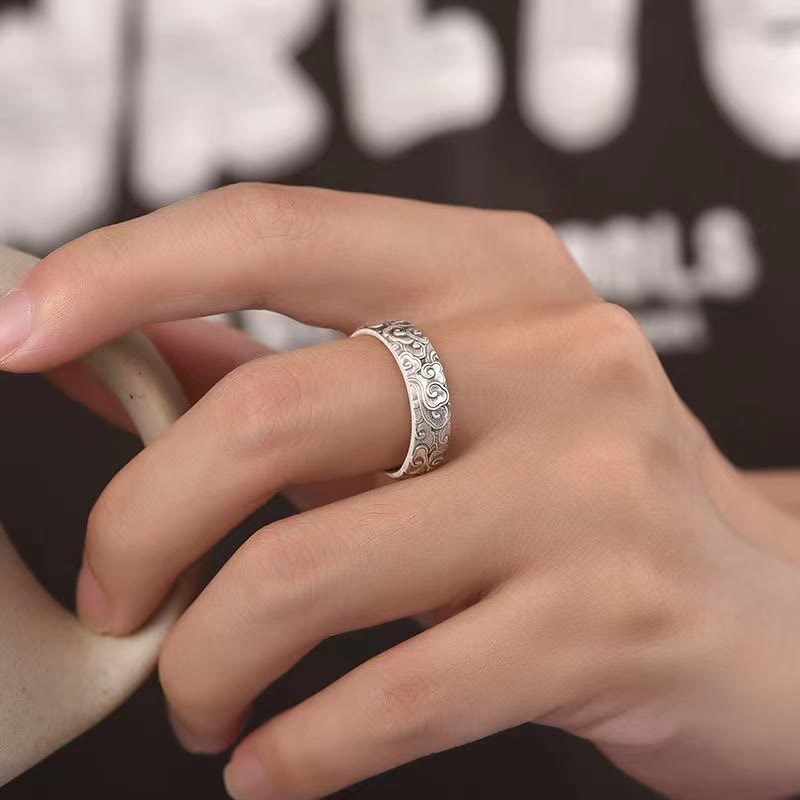 Wear FengShui Vintage Auspicious Clouds Pattern Luck Ring