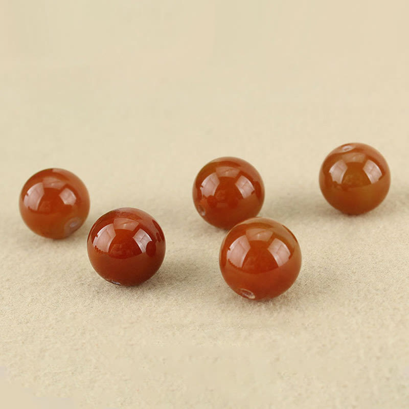 Wear FengShui Red Agate Green Aventurine Green Bodhi Seed Bead Calm Leather Rope Necklace Pendant
