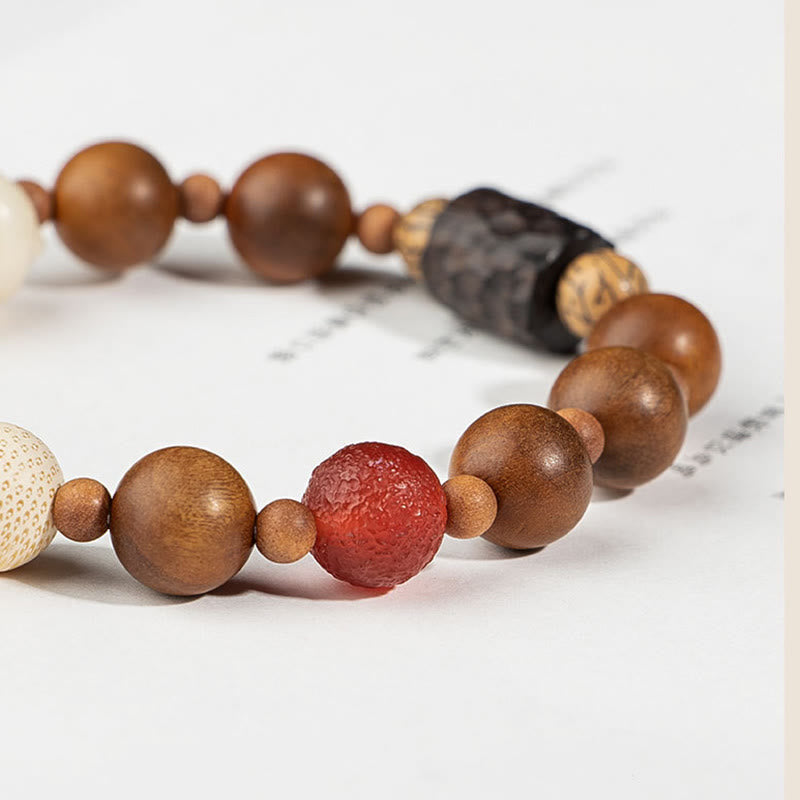Wear FengShui Lightning Strike Wood Bodhi Seed Cat Paw Claw Auspiciousness Protection Tassel Bracelet