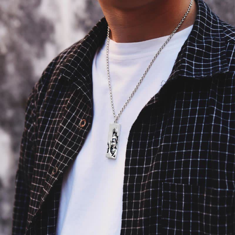 Wear FengShui Tathagata Buddha Strength Protection Amulet Lucky Vintage Style Pendant Necklace