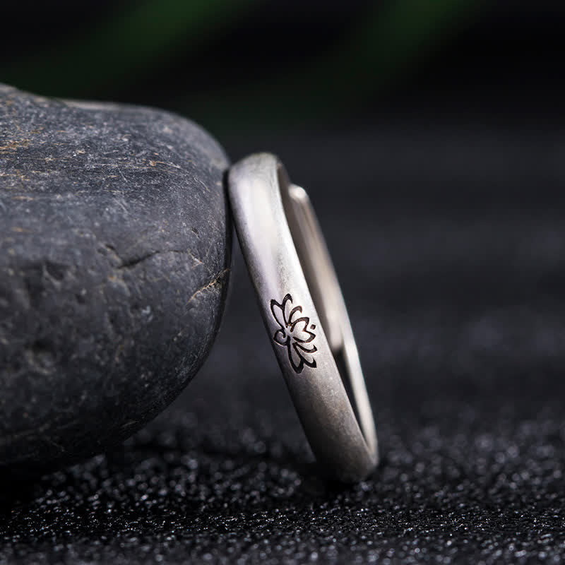 Wear FengShui 925 Sterling Silver Lotus Flower Enlightenment Ring