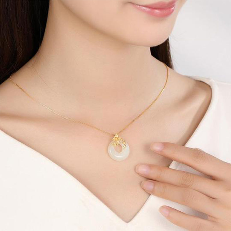 Wear FengShui Tibetan White Jade Calm Necklace