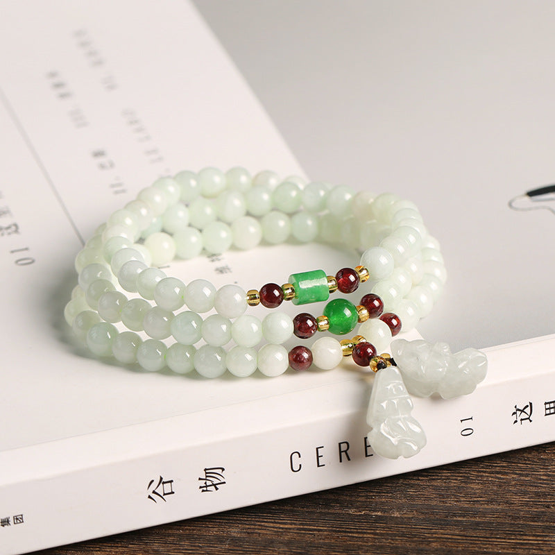 Wear FengShui Natural Jade Pixiu Buddha Abundance Bracelet