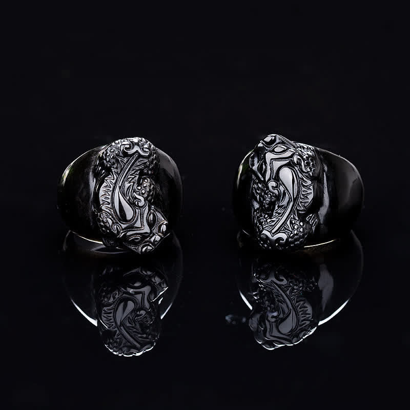 Wear FengShui FengShui PiXiu Black Obsidian Strength Ring