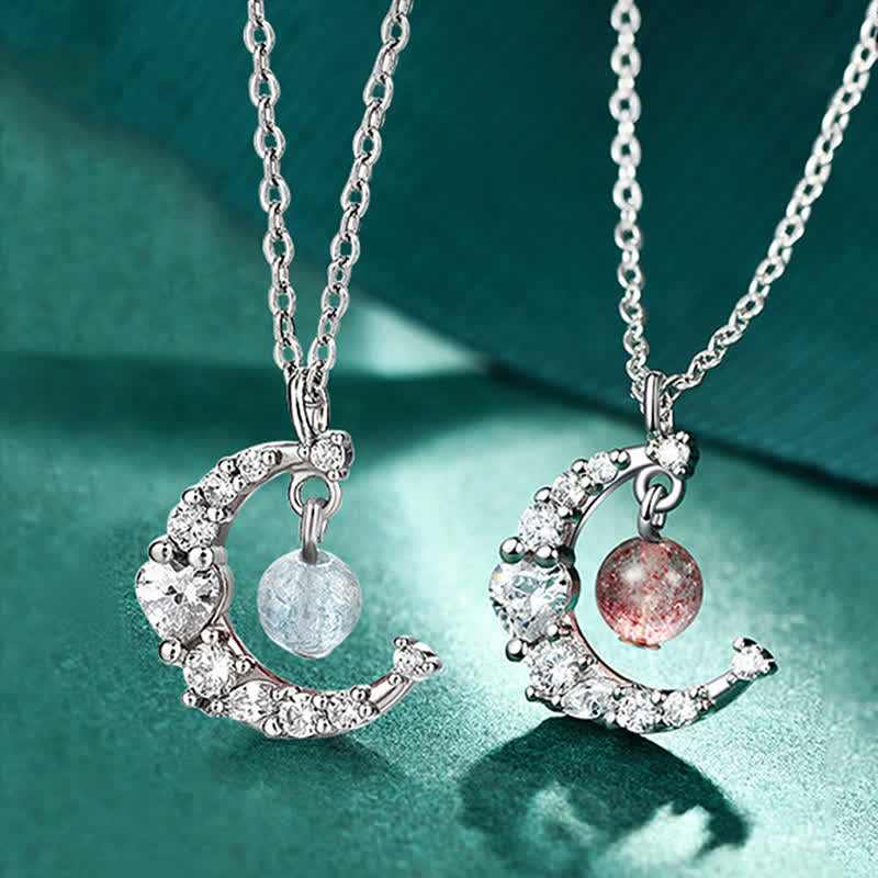 Wear FengShui Strawberry Quartz Blue Crystal Love Healing Necklace