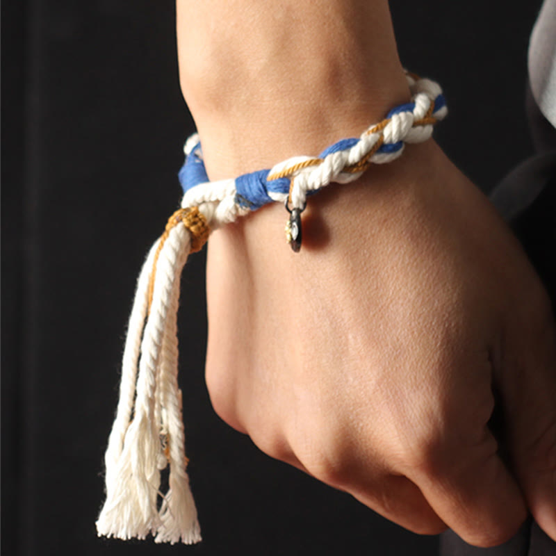 Wear FengShui Tibet Zakiram Goddess of Wealth Thangka Handmade Luck Bracelet