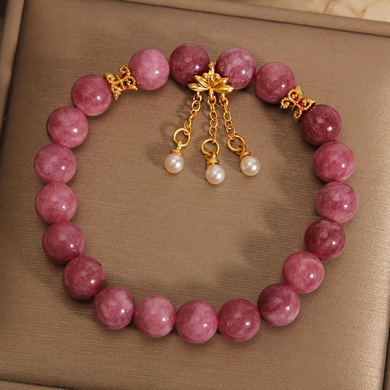 Wear FengShui Pink Tourmaline Lotus Flower Positive Bracelet