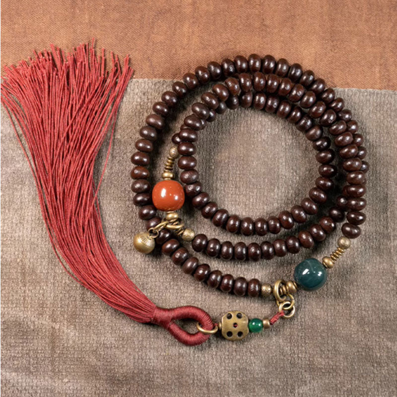 Wear FengShui 108 Mala Beads Natural Tibet Purple Bodhi Seed Auspiciousness Bracelet