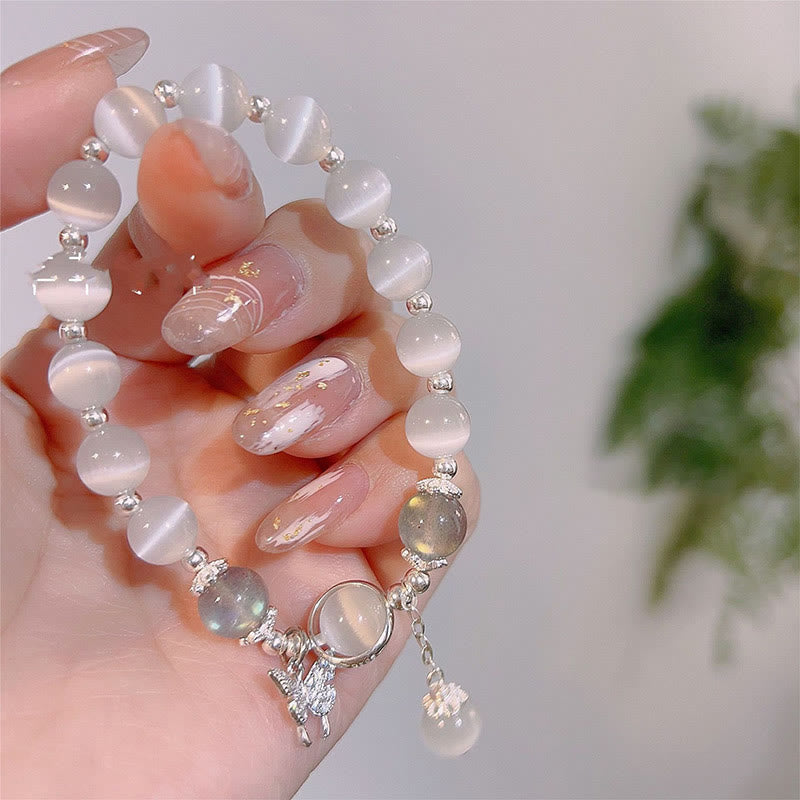 Wear FengShui "Sending Luck and Inner Peace" Cat's Eye Butterfly Bracelet Includes Gift Message Card