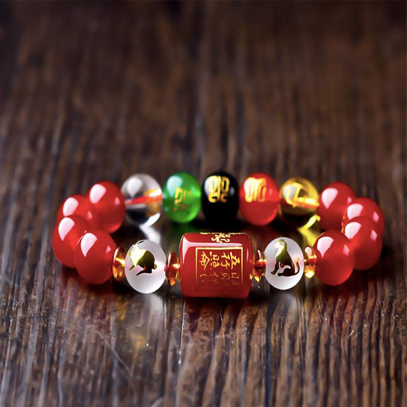 Wear FengShui Chinese Zodiac Feng Shui Obsidian Five-Element Wealth Porsperity Bracelet