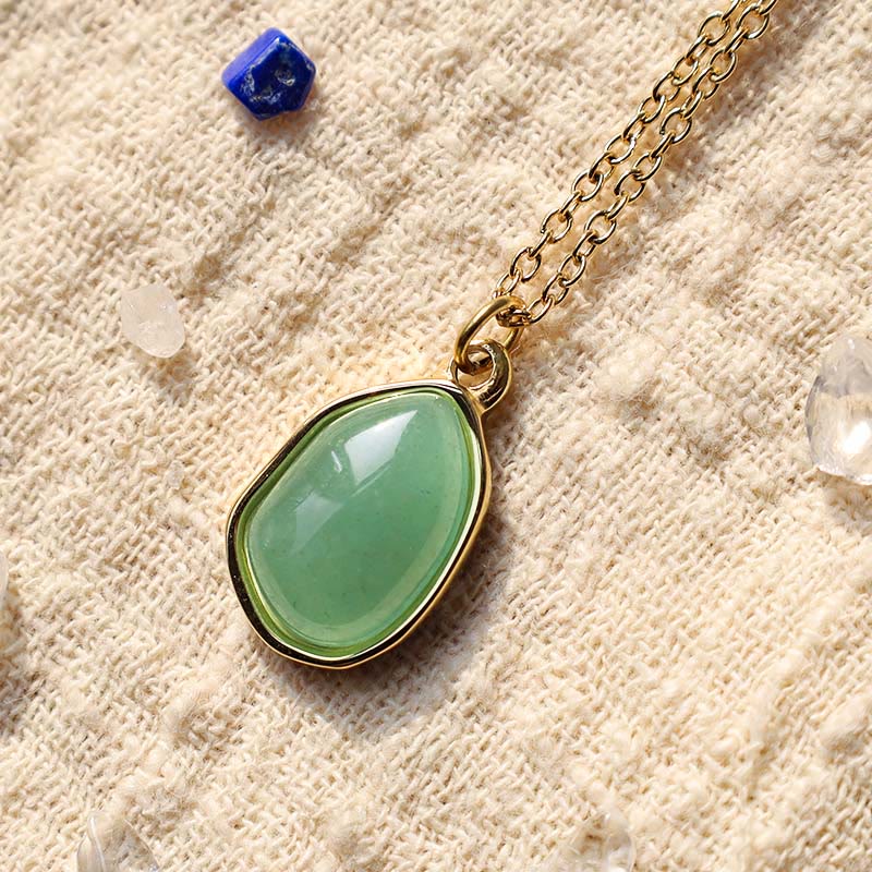 Wear FengShui Natural Green Aventurine Amethyst Rose Quartz Blessing Necklace Pendant