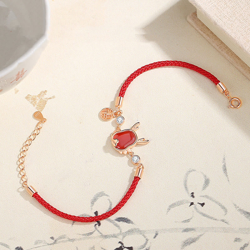 ❗❗❗A Flash Sale- Wear FengShui 925 Sterling Silver Year of the Dragon Natural Red Agate Dragon Attract Fortune Fu Character Strength Bracelet Necklace Pendant Earrings