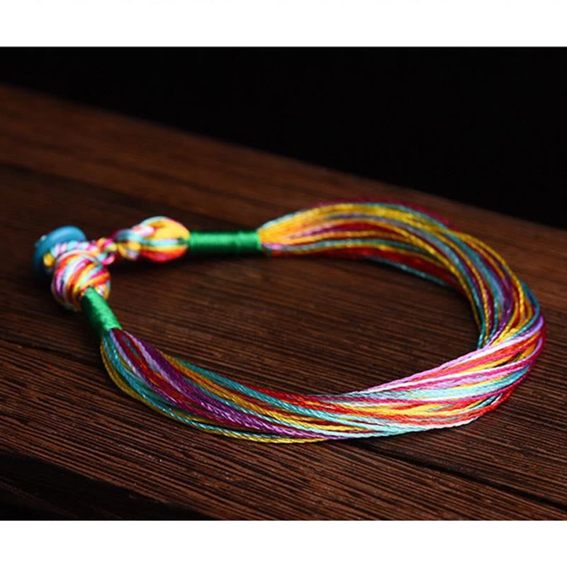 Wear FengShui Tibetan Handmade Five Colorful Thread Dragon Boat Festival Protection Adult Child String Bracelet