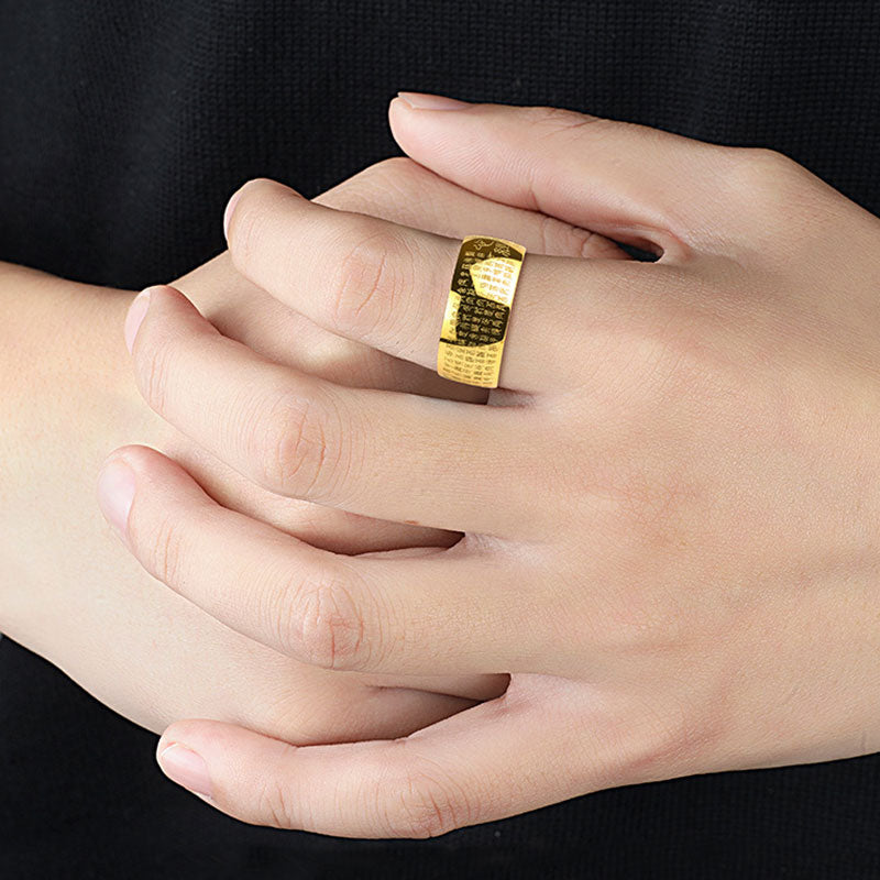 Wear FengShui FengShui Buddhism Ancient Heart Sutra Lucky Ring