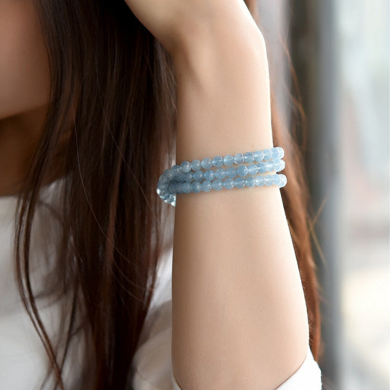 Wear FengShui Natural Aquamarine Peace Healing Bracelet