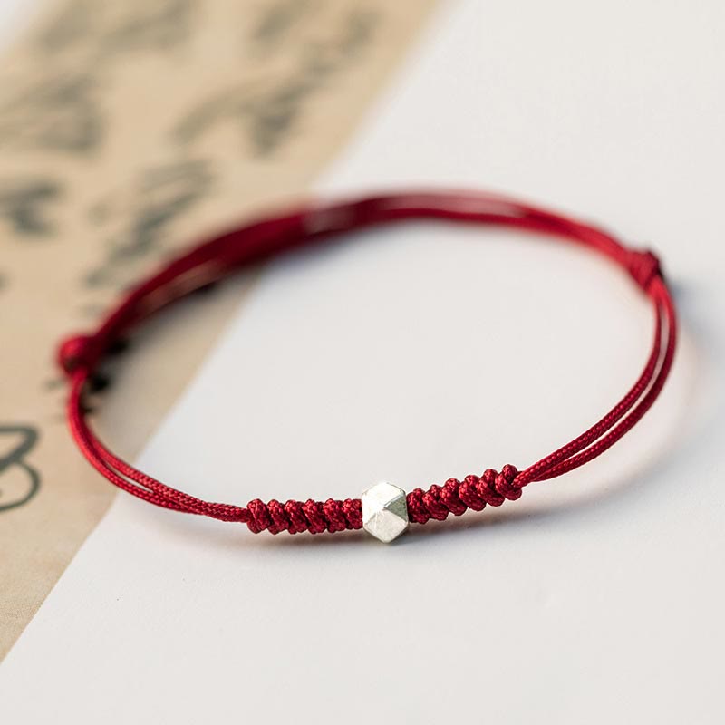 Wear FengShui 925 Sterling Silver Luck Bead Protection Red String Braided Bracelet