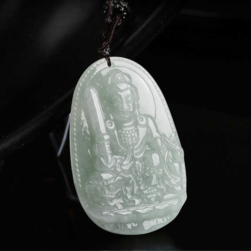 Wear FengShui Chinese Zodiac Natal Buddha Jade Wealth Prosperity Necklace Pendant