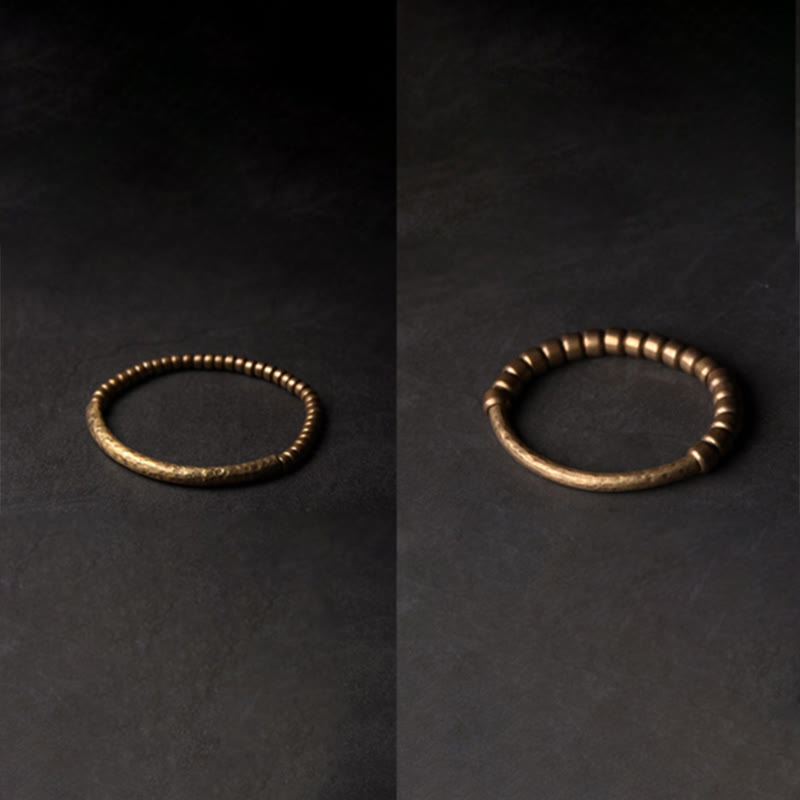 Wear FengShui Simple Design Copper Brass Bead Luck Wealth Bracelet