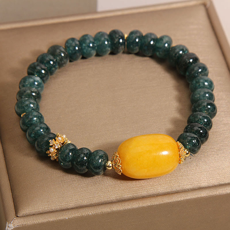 Wear FengShui Green Jade Abacus Beads Topaz Luck Bracelet