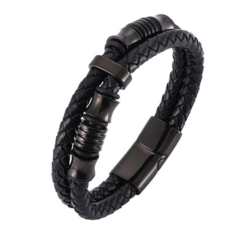 Wear FengShui Layered Leather Weave Fortune Bracelet