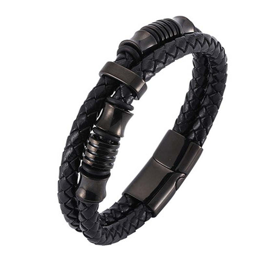 Wear FengShui Layered Leather Weave Fortune Bracelet