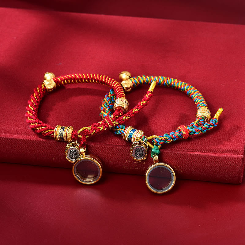Wear FengShui Tibetan Om Mani Padme Hum Carved Zakiram Goddess of Wealth Charm Amulet Bracelet