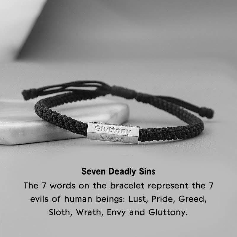 Wear FengShui Seven Deadly Sins Seven Virtues Braided String Bracelet