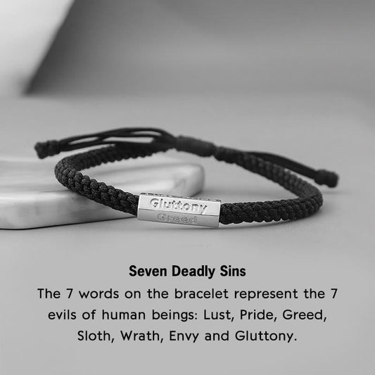 Wear FengShui Seven Deadly Sins Seven Virtues Braided String Bracelet