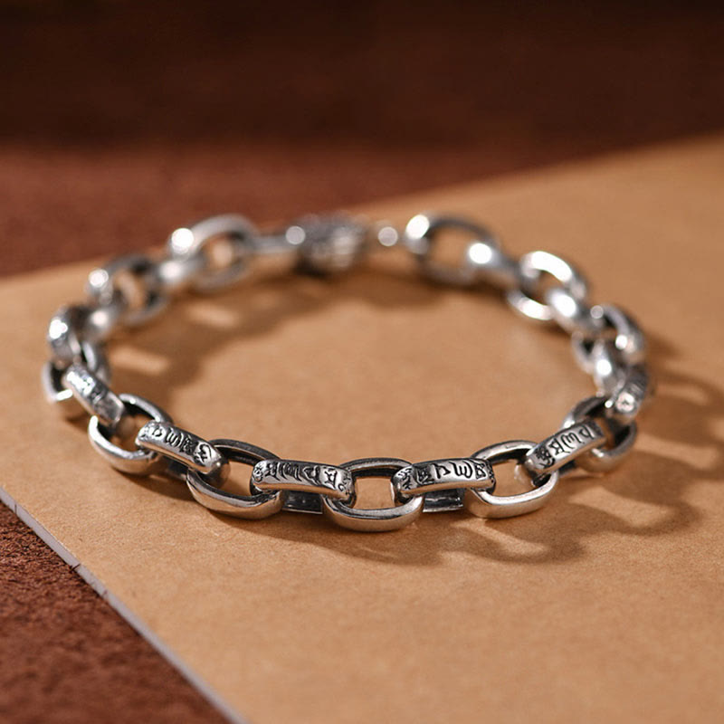 Wear FengShui 925 Sterling Silver Six True Words Wisdom Calm Bracelet