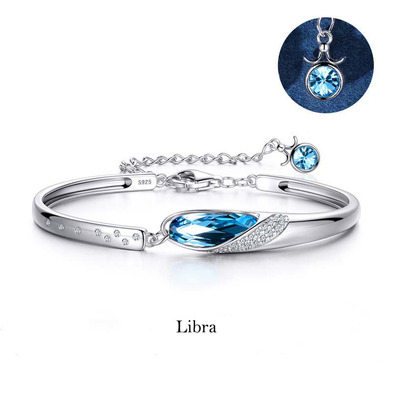 Wear FengShui 925 Silver Plated Copper 12 Constellations of the Zodiac Charm Bracelet