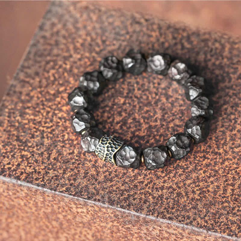 Wear FengShui Ebony Wood Copper Peace Balance Couple Bracelet