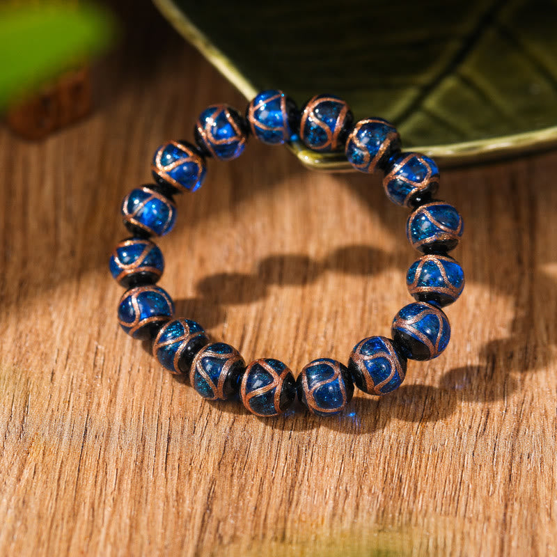 Wear FengShui Tibetan Classic Liuli Glass Bead Luck Wealth Bracelet
