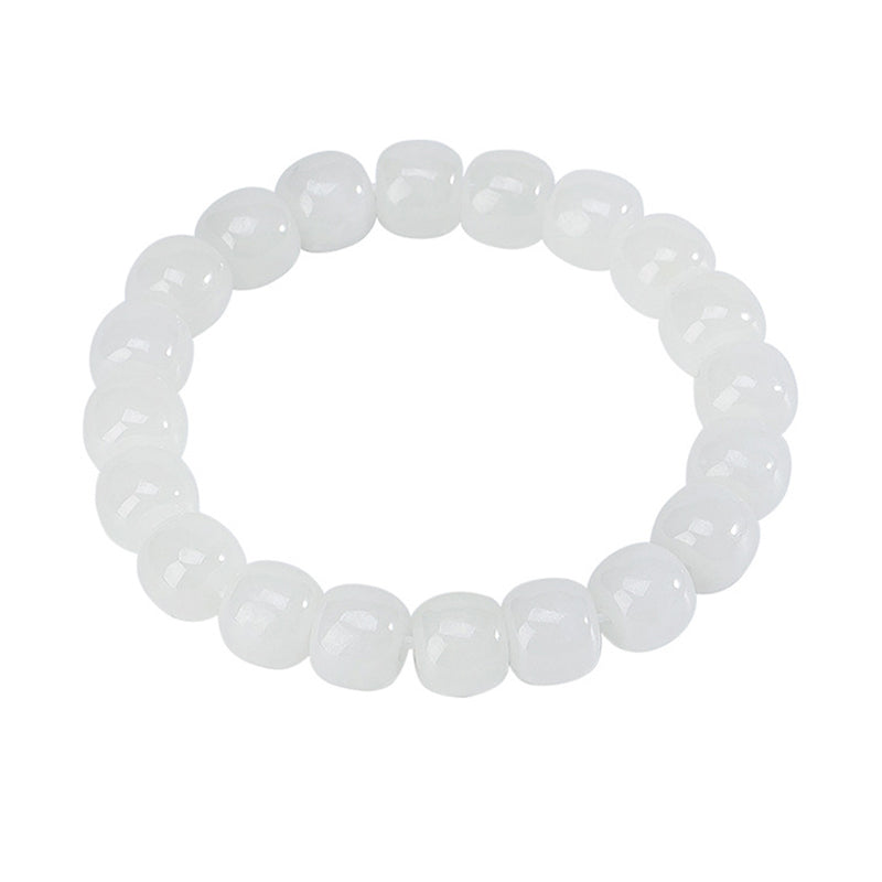 Wear FengShui Hetian White Jade Happiness Blessing Bracelet