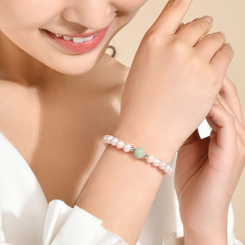 Wear FengShui 925 Sterling Silver Natural Pearl Jade Healing Necklace Bracelet Earrings With Gift Box