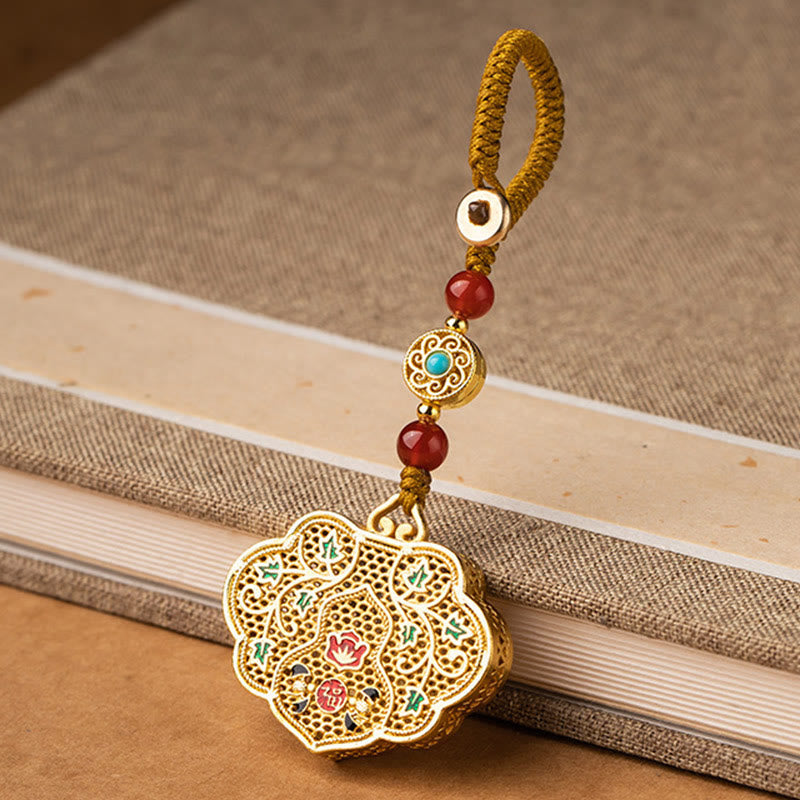 Wear FengShui Lock of Good Wishes Fu Character Luck Blessing Key Chain