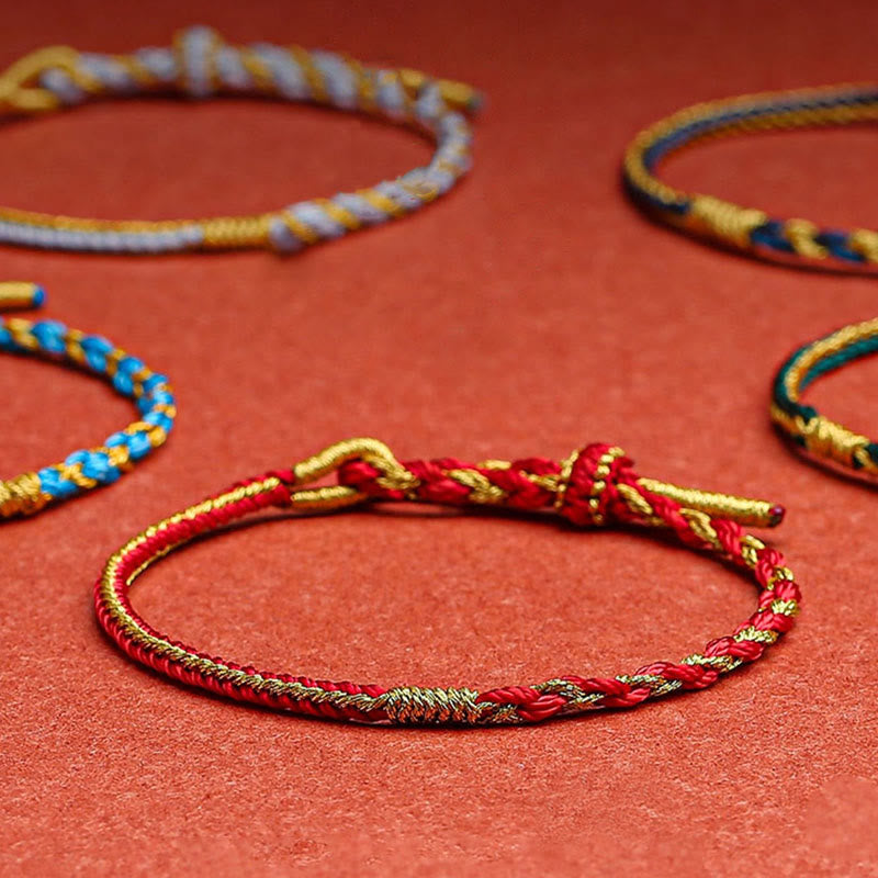 Wear FengShui Handmade Chinese Zodiac Rabbit Rooster Rat Horse Dragon Protection Braid String Bracelet