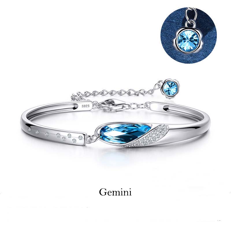 Wear FengShui 925 Silver Plated Copper 12 Constellations of the Zodiac Charm Bracelet
