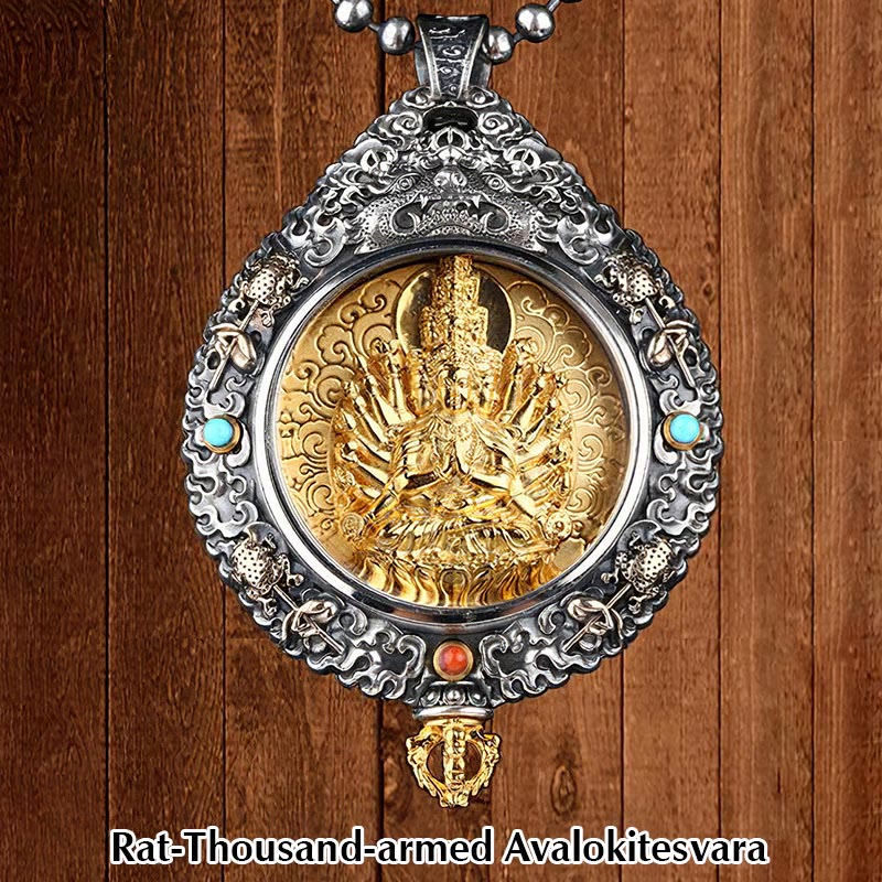 Wear FengShui Chinese Zodiac Natal Buddha Thangka Nine Palaces Eight Diagrams Wealth Rotatable Necklace Pendant
