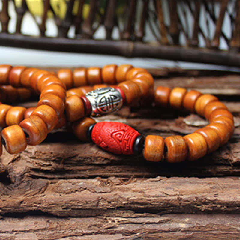 Wear FengShui Tibetan Bone Beads Om Mani Padme Hum Strength Bracelet