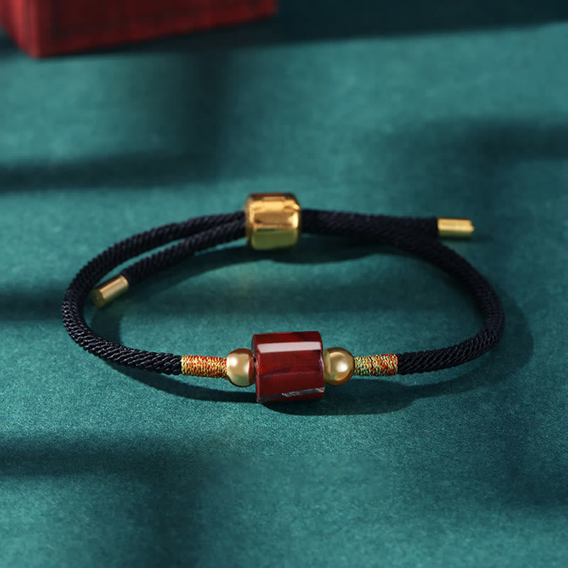 Wear FengShui Tibet Handmade Green Aventurine Red Stone Malachite Luck Protection Braided Rope Bracelet