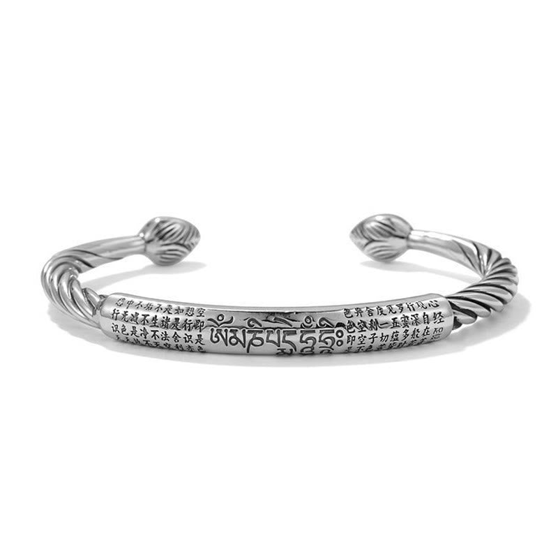 Wear FengShui Tibetan Om Mani Padme Hum Heart Sutra Purity Cuff Bracelet