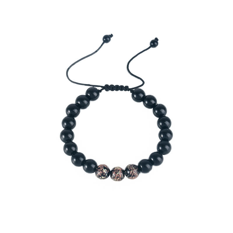 Wear FengShui Black Obsidian Luminous Glowstone Strength Bracelet