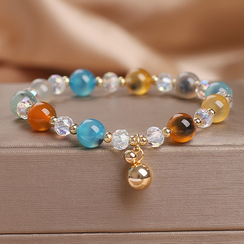Wear FengShui Candy Agate Healing Harmony Bead Charm Bracelet