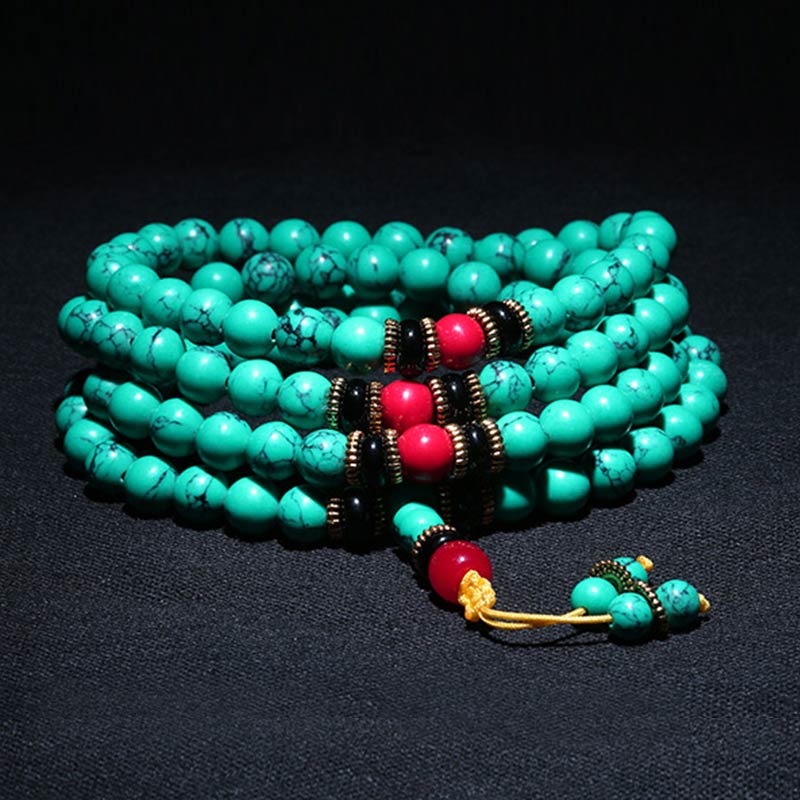 Wear FengShui Tibetan Turquoise Healing Mala Bracelet