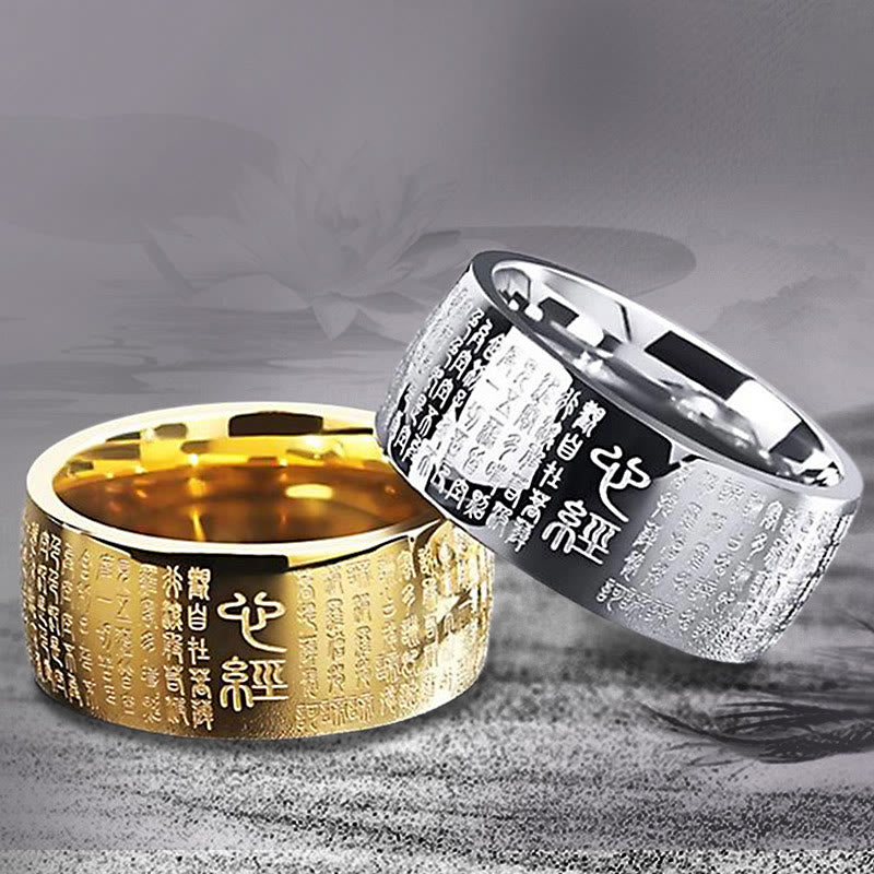 Wear FengShui FengShui Buddhism Ancient Heart Sutra Lucky Ring