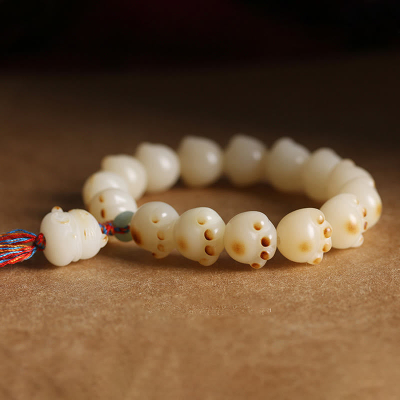 Wear FengShui Cute Lucky Cat Bodhi Seed Cat Paw Harmony Bracelet